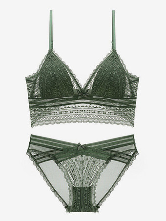 2ピースセットランジェリー女性のブラジャーとパンティレースの下着