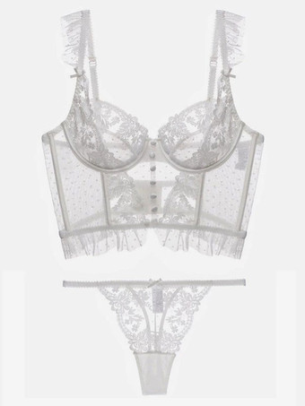 ブライダル レース 下着 ブラジャー と パンティ 女性用 2ピース ランジェリー