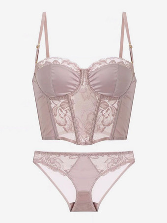 女性のランジェリー ブラとパンティ 2 ピース ブライダル下着セット