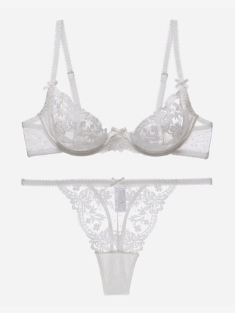 ブライダルランジェリーウェディングブラとパンティ2ピースレース下着セット