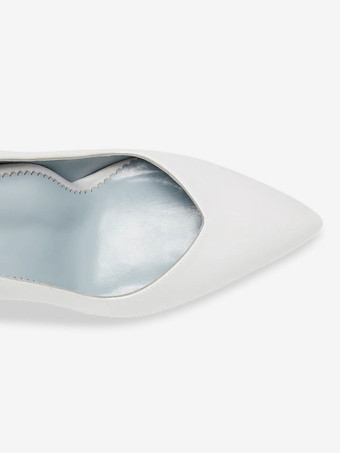 サテン ウェディングシューズ ポインテッドトゥ ハイヒール スリッポン ブライダルパンプス