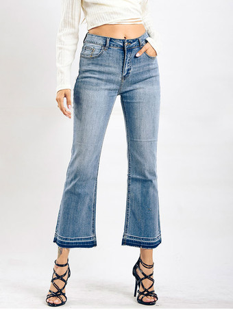 Bootcut Jeans High Rise Cotton Pantaloni primaverili da donna 2024