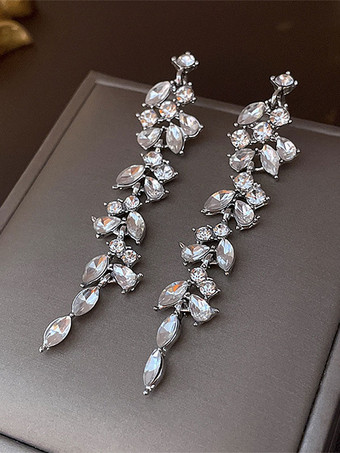 ブライダル イヤリング ラインストーン 女の子用 ラインストーン ピアス ブライダル ジュエリー