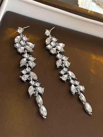 ブライダル イヤリング ラインストーン 女の子用 ラインストーン ピアス ブライダル ジュエリー