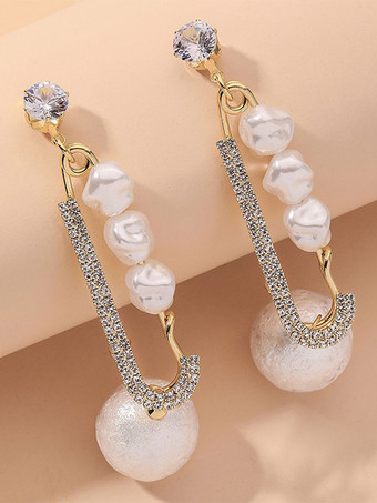 Pendientes de boda con diamantes de imitación para niña  joyería nupcial perforada 2024
