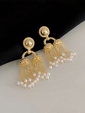 GoldBridal Earrings Rhinestone Women's Rhinestone Pierced Bridal Jewelry