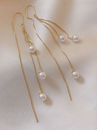 ゴールド ウェディング イヤリング ラインストーン レディース ラインストーン ピアス ウェディング ジュエリー