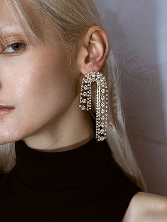 Orecchini da sposa Strass Gioielli da sposa trafitti da ragazza con strass