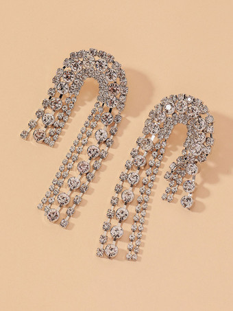 Orecchini da sposa Strass Gioielli da sposa trafitti da ragazza con strass