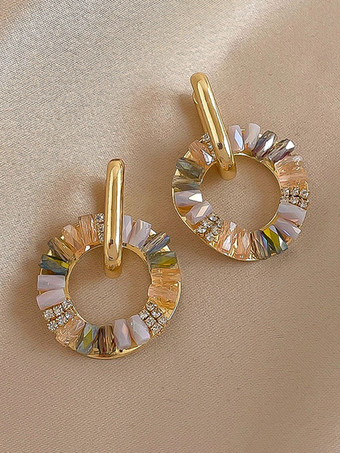 ゴールド ブライダル イヤリング ラインストーン レディース ラインストーン ピアス ブライダル ジュエリー