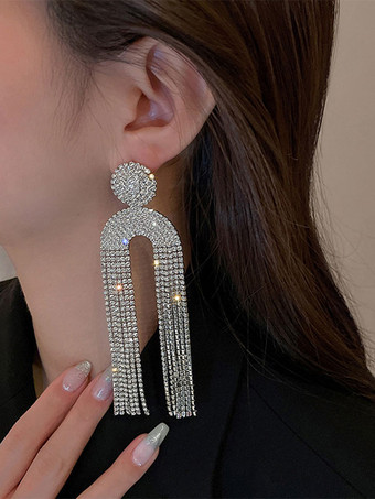 ウェディング イヤリング ラインストーン 女の子用 ラインストーン ピアス ウェディング ジュエリー