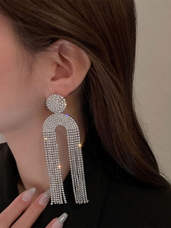 ウェディング イヤリング ラインストーン 女の子用 ラインストーン ピアス ウェディング ジュエリー