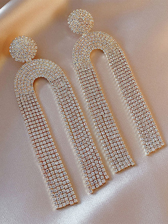 ウェディング イヤリング ラインストーン 女の子用 ラインストーン ピアス ウェディング ジュエリー