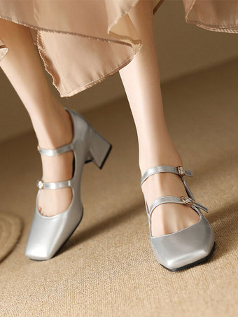 ビンテージ シューズ バーガンディ パテント レザー スクエア トゥ