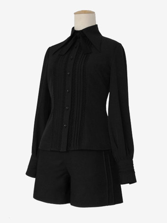 ロリータ ブラウス 長袖レース ロリータ トップ ロリータ シャツ スチーム パンク グリーン