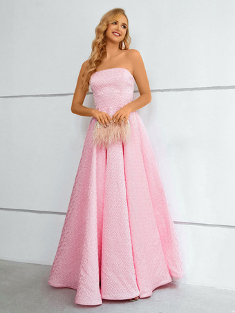 Prom Dress 2024 Strapless A-Line Sleeveless Wedding Guest Dresses