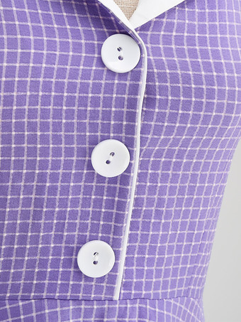 ヴィンテージドレス　1950年代オードリー・ヘップバーン風　ノースリーブ　チェック柄　二次会　お呼ばれ　発表会　ロカビリーワンピース