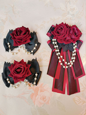 Gothique Lolita Accessoires Infanta Bordeaux Polyester Accessoire Divers