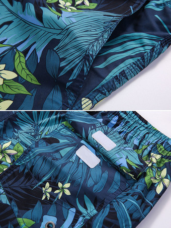 メンズ ショートパンツ プリント サマー ストリートウェア グリーン ショートパンツ 男性用