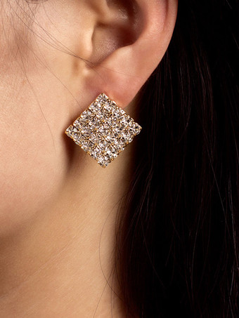 ゴールド ウェディング イヤリング ラインストーン ピアス ウェディング ジュエリー Acc