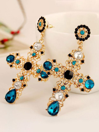 ターコイズグリーンウェディング イヤリング ラインストーン ピアス ウェディング ジュエリー Acc