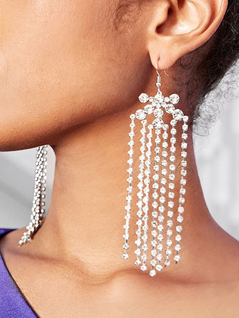 ブライダル イヤリング ラインストーン ピアス ウェディング ジュエリー Acc