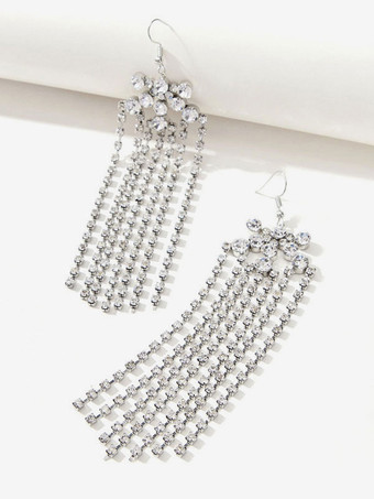 ブライダル イヤリング ラインストーン ピアス ウェディング ジュエリー Acc