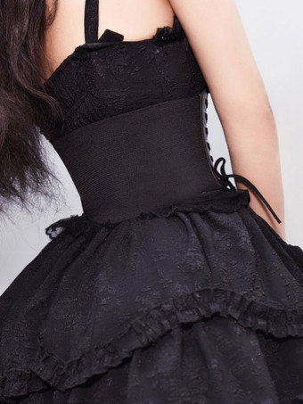 ゴスロリアクセサリー ブラック レースアップ ポリエステル その他