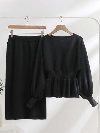 婦人服 スカート セット ローズ カジュアル 街着 2点セット