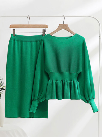 婦人服 スカート セット ローズ カジュアル 街着 2点セット