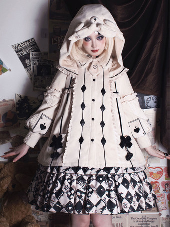 アイボリー 甘いロリータ衣装エクリュ ホワイト長袖アクセサリー