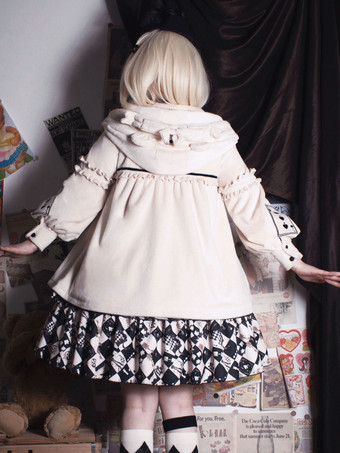 甘いロリータ衣装エクリュ ホワイト長袖アクセサリー