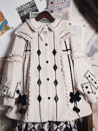 甘いロリータ衣装エクリュ ホワイト長袖アクセサリー