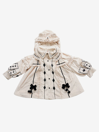 甘いロリータ衣装エクリュ ホワイト長袖アクセサリー