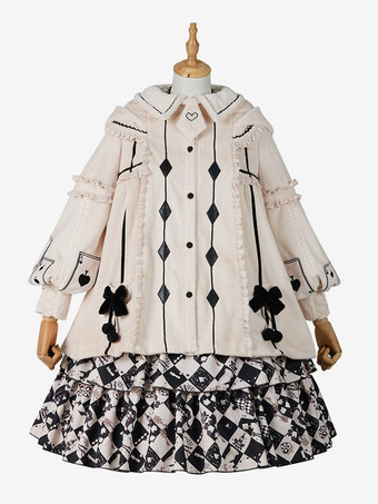 甘いロリータ衣装エクリュ ホワイト長袖アクセサリー