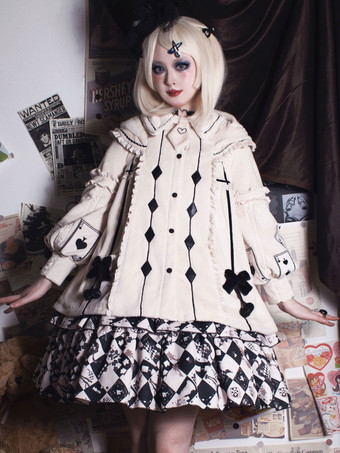 甘いロリータ衣装エクリュ ホワイト長袖アクセサリー