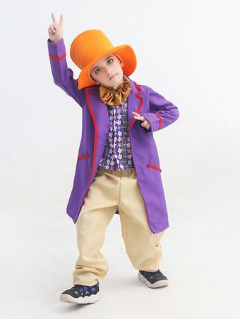Charlie e la Fabbrica di Cioccolato Cosplay Willy Wonka Purple Kid