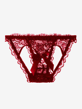 女性のセクシーなパンティー ブルゴーニュ 1 ピース レース下着弓ランジェリー