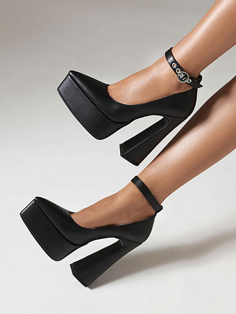 Femme Talons hauts Chaussures vintage Escarpins Talon bottier Cuir PU