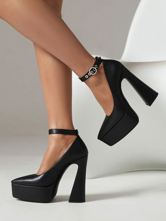 Femme Talons hauts Chaussures vintage Escarpins Talon bottier Cuir PU