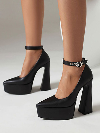 Femme Talons hauts Chaussures vintage Escarpins Talon bottier Cuir PU