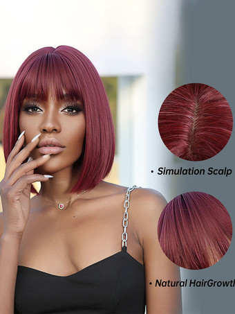 Parrucche sintetiche Ember Red Bobs Parrucca corta da donna corta a strati in fibra resistente al calore