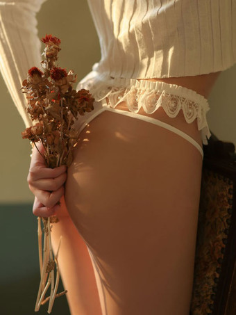 女性のセクシーなパンティー ホワイト 1 ピース レース下着弓ランジェリー