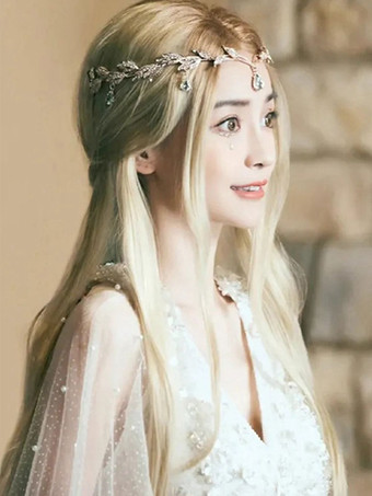 ライトゴールドROCOCO スタイル ロリータ ウィッグ ライト ゴールド ロング 耐熱ファイバー ロリータ アクセサリー