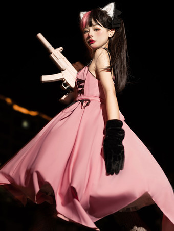 ゴスロリ ドレス グロメット レースアップ ツートンカラー ブラック ブラック