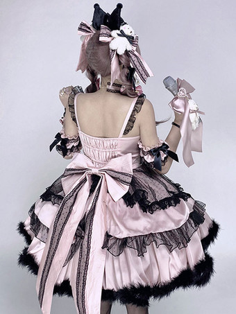 甘いロリータドレス フリル ロリータ 歌唱ドレス プリンセス サスペンダードレス