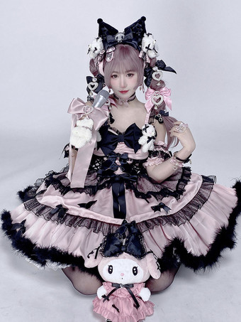 甘いロリータドレス フリル ロリータ 歌唱ドレス プリンセス サスペンダードレス
