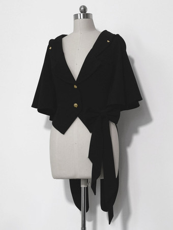 ブラック オーバーコート ゴスロリ王子ファッション ブラックメタル ポリエステル 前売り