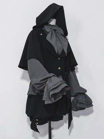 オーバーコート ゴスロリ王子ファッション ブラックメタル ポリエステル 前売り