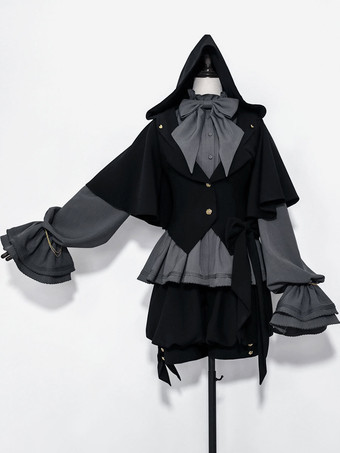 オーバーコート ゴスロリ王子ファッション ブラックメタル ポリエステル 前売り